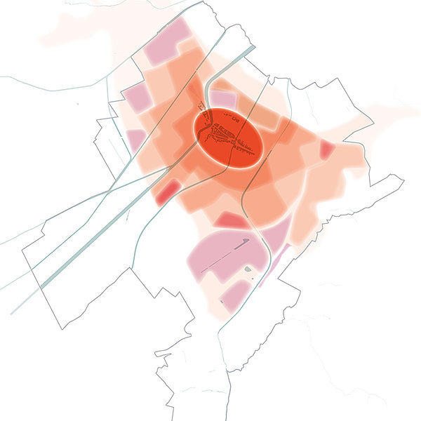 Illustration du concept des quartiers résidentiels et quartiers d'activités dans la ville d'Yverdon-les-Bains